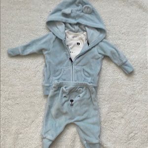 Terry little jacket set- blue